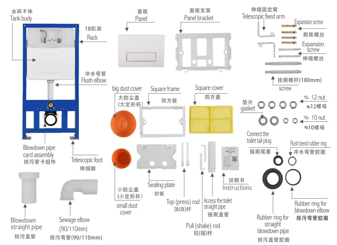 Fitting of wal hung toilet